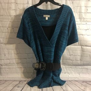 Dressbarn Women’s Turquoise Blue V-Neck Sweater - 2X